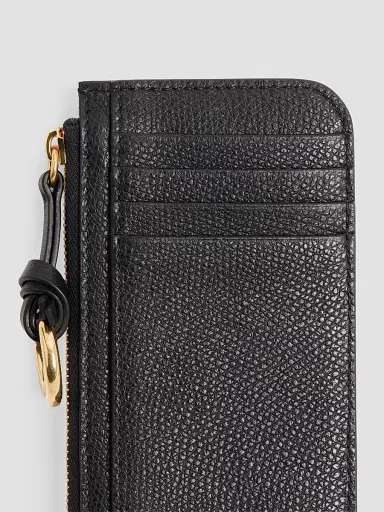 Valentino Garavani Women's Zip-Around Charm Card Holder in Grainy Calfskin - Black | Thumbnail 6 Valentino Garavani Women's Zip-Around Charm Card Holder in Grainy Calfskin - Black | Thumbnail 6
