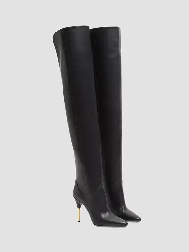 Valentino Garavani Women's Deboot 105MM Over-The-Knee Calfskin Boots - Black - Size 6.5 | Thumbnail 2 Valentino Garavani Women's Deboot 105MM Over-The-Knee Calfskin Boots - Black - Size 6.5 | Thumbnail 2