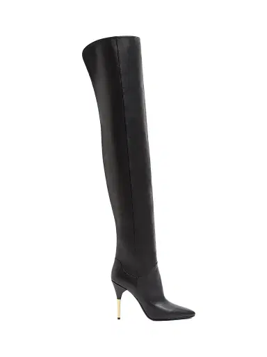 Valentino Garavani Women's Deboot 105MM Over-The-Knee Calfskin Boots - Black - Size 6.5 | Thumbnail 1 Valentino Garavani Women's Deboot 105MM Over-The-Knee Calfskin Boots - Black - Size 6.5 | Thumbnail 1