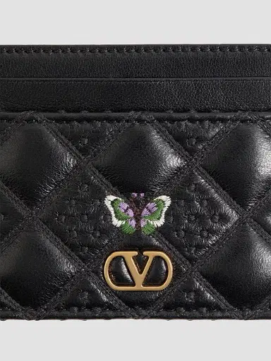 Valentino Garavani Women's Flutterby Cardholder in Shiny Nappa Leather - Black | Thumbnail 4 Valentino Garavani Women's Flutterby Cardholder in Shiny Nappa Leather - Black | Thumbnail 4