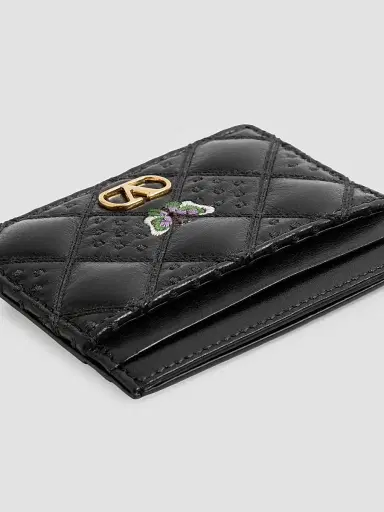 Valentino Garavani Women's Flutterby Cardholder in Shiny Nappa Leather - Black | Thumbnail 5 Valentino Garavani Women's Flutterby Cardholder in Shiny Nappa Leather - Black | Thumbnail 5