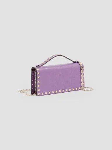 Valentino Garavani Women's Rockstud Wallet with Chain - Purple | Thumbnail 2 Valentino Garavani Women's Rockstud Wallet with Chain - Purple | Thumbnail 2