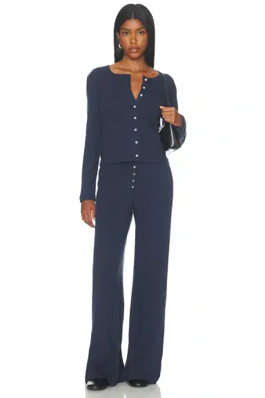 LESET Pointelle Classic Cardigan | Thumbnail 2 LESET Pointelle Classic Cardigan | Thumbnail 2