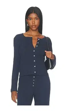 LESET Pointelle Classic Cardigan | Thumbnail 1 LESET Pointelle Classic Cardigan | Thumbnail 1