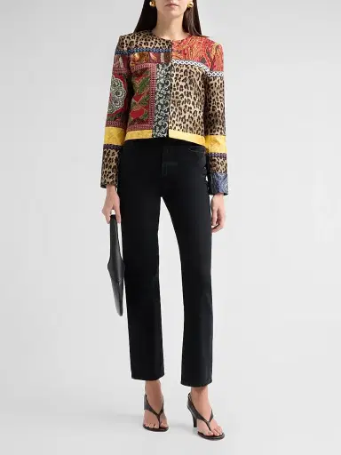 Alice + Olivia Women's Kidman Patchwork Jacket | Thumbnail 2 Alice + Olivia Women's Kidman Patchwork Jacket | Thumbnail 2