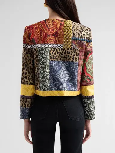 Alice + Olivia Women's Kidman Patchwork Jacket | Thumbnail 3 Alice + Olivia Women's Kidman Patchwork Jacket | Thumbnail 3