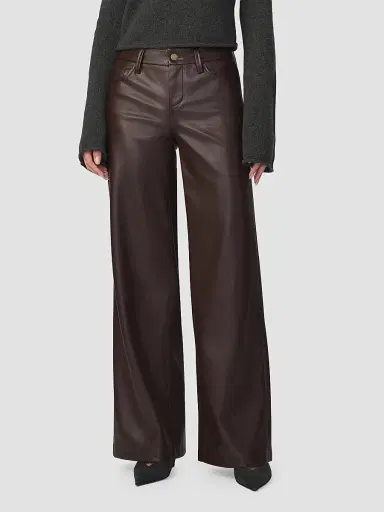 Joe's Jeans Women's Lou Lou Faux-Leather Wide-Leg Jeans - Dark Chocolate - Size 25 | Thumbnail 4 Joe's Jeans Women's Lou Lou Faux-Leather Wide-Leg Jeans - Dark Chocolate - Size 25 | Thumbnail 4