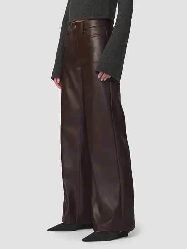 Joe's Jeans Women's Lou Lou Faux-Leather Wide-Leg Jeans - Dark Chocolate - Size 25 | Thumbnail 5 Joe's Jeans Women's Lou Lou Faux-Leather Wide-Leg Jeans - Dark Chocolate - Size 25 | Thumbnail 5