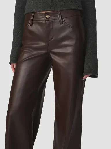Joe's Jeans Women's Lou Lou Faux-Leather Wide-Leg Jeans - Dark Chocolate - Size 25 | Thumbnail 6 Joe's Jeans Women's Lou Lou Faux-Leather Wide-Leg Jeans - Dark Chocolate - Size 25 | Thumbnail 6