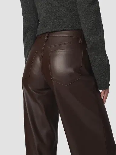 Joe's Jeans Women's Lou Lou Faux-Leather Wide-Leg Jeans - Dark Chocolate - Size 25 | Thumbnail 7 Joe's Jeans Women's Lou Lou Faux-Leather Wide-Leg Jeans - Dark Chocolate - Size 25 | Thumbnail 7