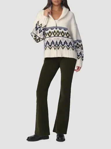 Joe's Jeans Women's The Inga Fair Isle-Style Cardigan - Ecru Multi Fair - Size XS | Thumbnail 2 Joe's Jeans Women's The Inga Fair Isle-Style Cardigan - Ecru Multi Fair - Size XS | Thumbnail 2