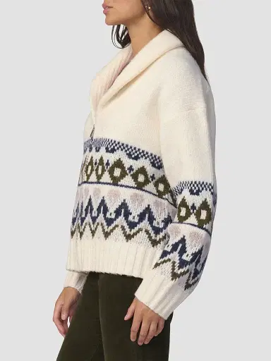 Joe's Jeans Women's The Inga Fair Isle-Style Cardigan - Ecru Multi Fair - Size XS | Thumbnail 5 Joe's Jeans Women's The Inga Fair Isle-Style Cardigan - Ecru Multi Fair - Size XS | Thumbnail 5