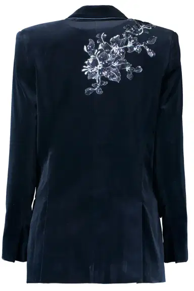Borgo de Nor Quinn Velvet Jacket - Blue | Thumbnail 2 Borgo de Nor Quinn Velvet Jacket - Blue | Thumbnail 2