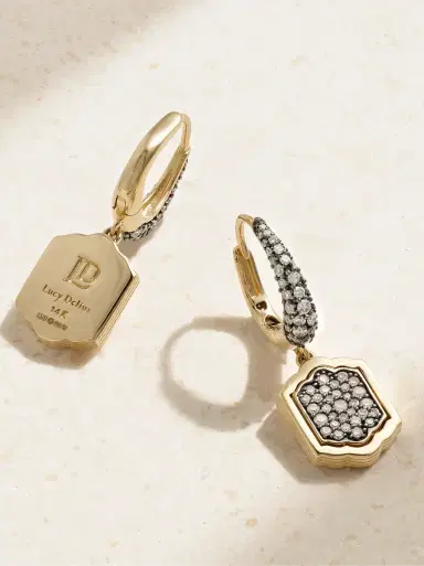 Lucy Delius Athena's Mirror rhodium-plated 14-karat recycled gold diamond earrings | Thumbnail 3 Lucy Delius Athena's Mirror rhodium-plated 14-karat recycled gold diamond earrings | Thumbnail 3