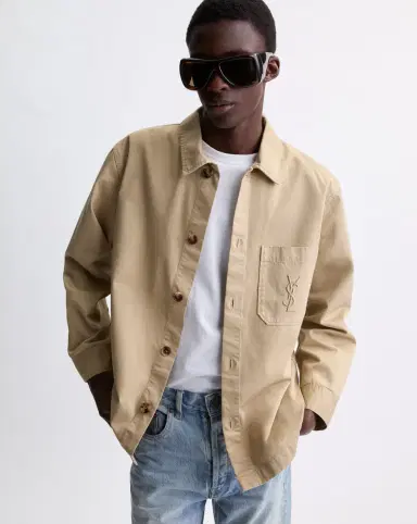 Yves Saint Laurent Cassandre overshirt in cotton linen gabardine | Thumbnail 2 Yves Saint Laurent Cassandre overshirt in cotton linen gabardine | Thumbnail 2