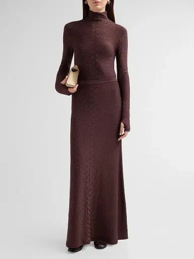 Adam Lippes Women's Sarita Snake-Embossed Jacquard Midi Skirt | Thumbnail 2 Adam Lippes Women's Sarita Snake-Embossed Jacquard Midi Skirt | Thumbnail 2