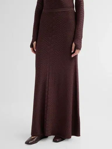 Adam Lippes Women's Sarita Snake-Embossed Jacquard Midi Skirt | Thumbnail 4 Adam Lippes Women's Sarita Snake-Embossed Jacquard Midi Skirt | Thumbnail 4