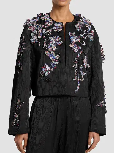 Dries Van Noten Women's Vonda Floral Emboidered Jacket | Thumbnail 4 Dries Van Noten Women's Vonda Floral Emboidered Jacket | Thumbnail 4