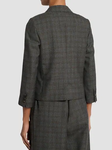 Dries Van Noten Women's Bamis Plaid Wool Blazer | Thumbnail 3 Dries Van Noten Women's Bamis Plaid Wool Blazer | Thumbnail 3