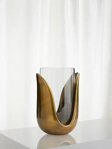 Arteriors Sonia 2-Piece Aluminum & Glass Tulip Vases Set | Thumbnail 2 Arteriors Sonia 2-Piece Aluminum & Glass Tulip Vases Set | Thumbnail 2