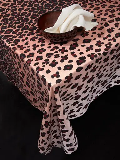 L'Objet Leopard Linen Sateen Tablecloth | Thumbnail 3 L'Objet Leopard Linen Sateen Tablecloth | Thumbnail 3