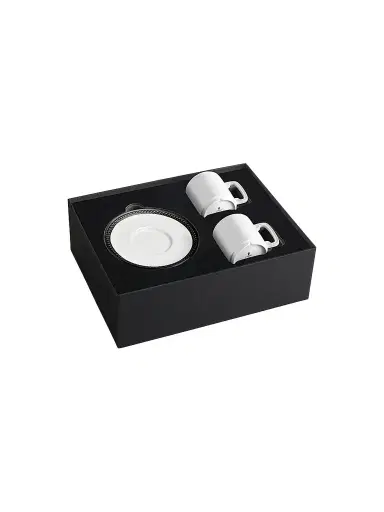 L'Objet Soie Tressée 4-Piece Espresso Cup & Saucer Set | Thumbnail 1 L'Objet Soie Tressée 4-Piece Espresso Cup & Saucer Set | Thumbnail 1