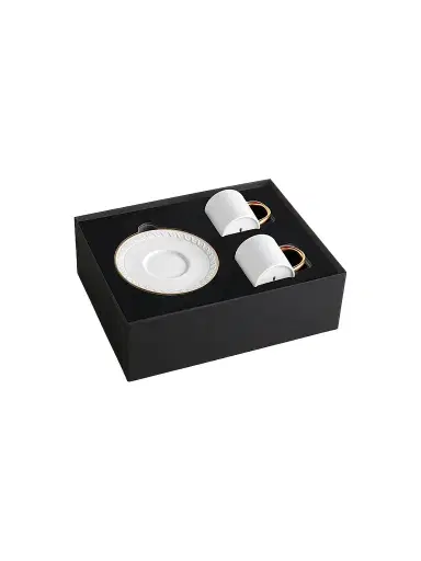 L'Objet Neptune 4-Piece Porcelain & 24K Gold Espresso Cup & Saucer Set | Thumbnail 1 L'Objet Neptune 4-Piece Porcelain & 24K Gold Espresso Cup & Saucer Set | Thumbnail 1