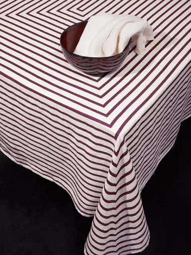 L'Objet Concorde Stripe Linen Sateen Tablecloth | Thumbnail 2 L'Objet Concorde Stripe Linen Sateen Tablecloth | Thumbnail 2