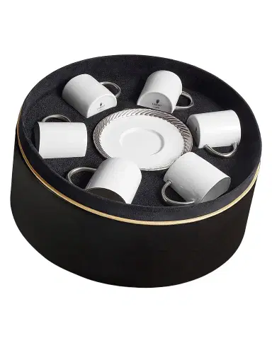 L'Objet Corde Seven-Piece Espresso and Saucer Set | Thumbnail 1 L'Objet Corde Seven-Piece Espresso and Saucer Set | Thumbnail 1