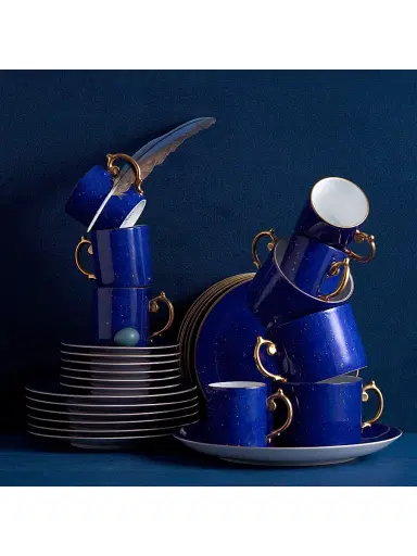L'Objet 6-Pack Lapis Espresso Cup & Saucer Set | Thumbnail 2 L'Objet 6-Pack Lapis Espresso Cup & Saucer Set | Thumbnail 2