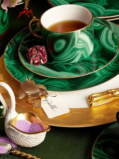 L'Objet Malachite 6-Piece Espresso Cup & Saucer Set | Thumbnail 2 L'Objet Malachite 6-Piece Espresso Cup & Saucer Set | Thumbnail 2