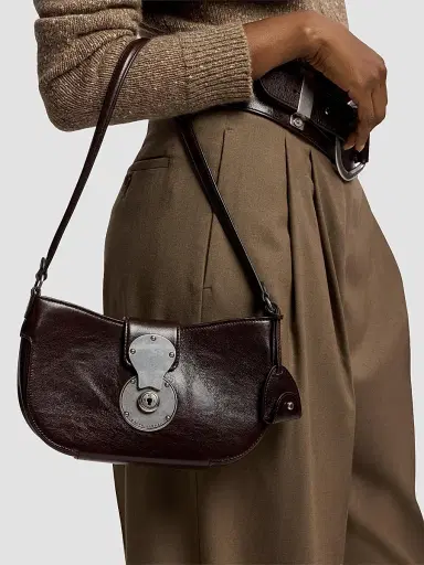 Ralph Lauren Collection Women's Ricky Small Leather Shoulder Bag | Thumbnail 2 Ralph Lauren Collection Women's Ricky Small Leather Shoulder Bag | Thumbnail 2