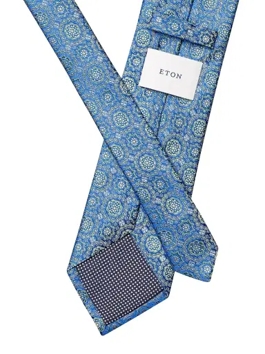 Eton Men's Micro Geometric Silk Tie | Thumbnail 2 Eton Men's Micro Geometric Silk Tie | Thumbnail 2