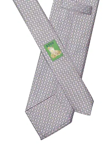 Eton Men's Interlocking Chain Silk-Linen Tie | Thumbnail 2 Eton Men's Interlocking Chain Silk-Linen Tie | Thumbnail 2