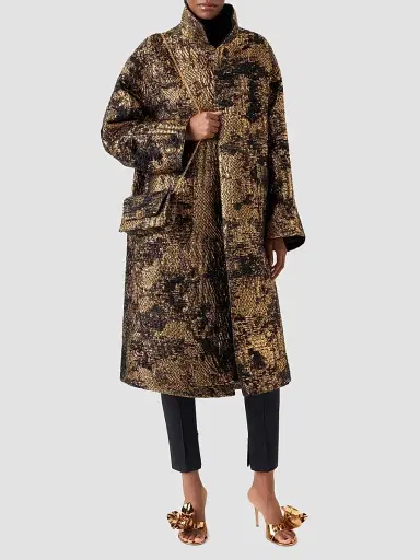 Akris Women's Lucas Jacquard Lamé Oversized Coat | Thumbnail 2 Akris Women's Lucas Jacquard Lamé Oversized Coat | Thumbnail 2
