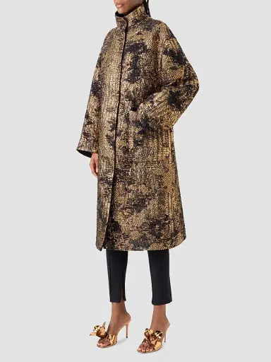 Akris Women's Lucas Jacquard Lamé Oversized Coat | Thumbnail 4 Akris Women's Lucas Jacquard Lamé Oversized Coat | Thumbnail 4