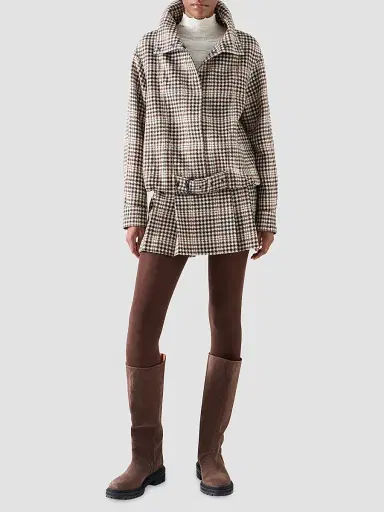 Akris punto Women's Houndstooth Tweed Wool-Blend Blouson Jacket | Thumbnail 2 Akris punto Women's Houndstooth Tweed Wool-Blend Blouson Jacket | Thumbnail 2