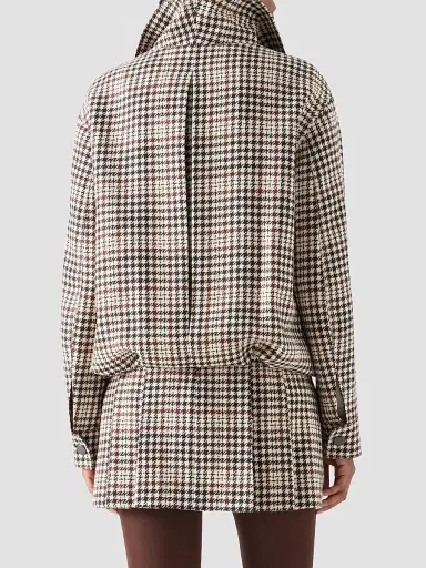 Akris punto Women's Houndstooth Tweed Wool-Blend Blouson Jacket | Thumbnail 3 Akris punto Women's Houndstooth Tweed Wool-Blend Blouson Jacket | Thumbnail 3