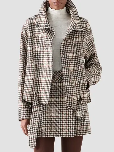 Akris punto Women's Houndstooth Tweed Wool-Blend Blouson Jacket | Thumbnail 4 Akris punto Women's Houndstooth Tweed Wool-Blend Blouson Jacket | Thumbnail 4