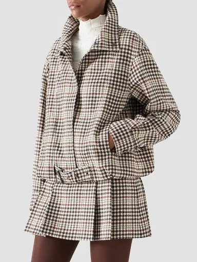Akris punto Women's Houndstooth Tweed Wool-Blend Blouson Jacket | Thumbnail 6 Akris punto Women's Houndstooth Tweed Wool-Blend Blouson Jacket | Thumbnail 6