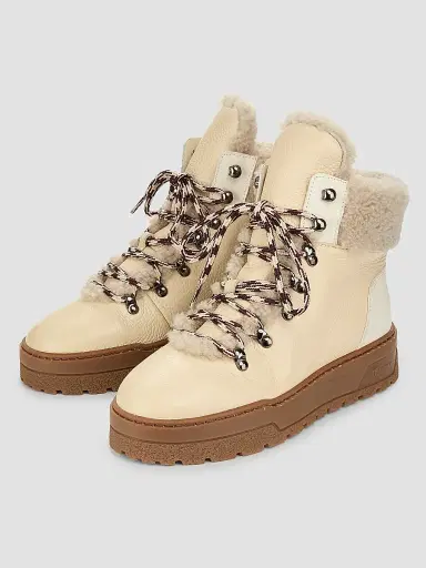 Pollini Women's Lace-Up Shearling Ankle Boots | Thumbnail 2 Pollini Women's Lace-Up Shearling Ankle Boots | Thumbnail 2