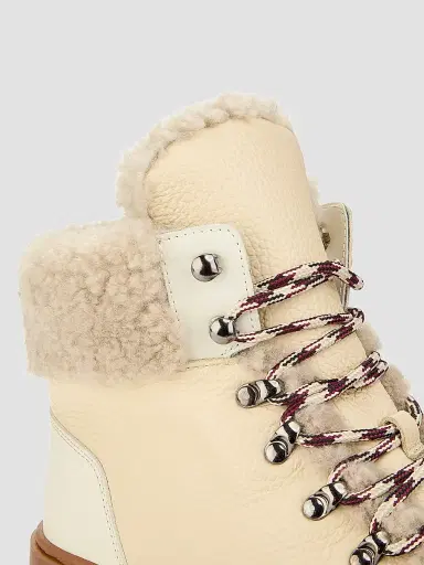 Pollini Women's Lace-Up Shearling Ankle Boots | Thumbnail 6 Pollini Women's Lace-Up Shearling Ankle Boots | Thumbnail 6