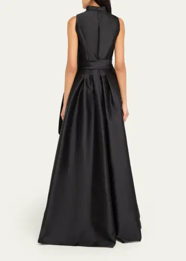 Carolina Herrera Satin V-Neck Gown | Thumbnail 3 Carolina Herrera Satin V-Neck Gown | Thumbnail 3