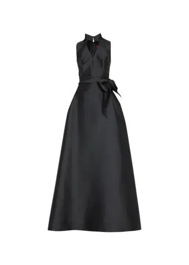 Carolina Herrera Satin V-Neck Gown | Thumbnail 1 Carolina Herrera Satin V-Neck Gown | Thumbnail 1