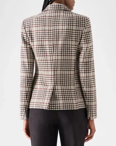 Akris punto Tweed Check Wool-Blend Blazer | Thumbnail 3 Akris punto Tweed Check Wool-Blend Blazer | Thumbnail 3