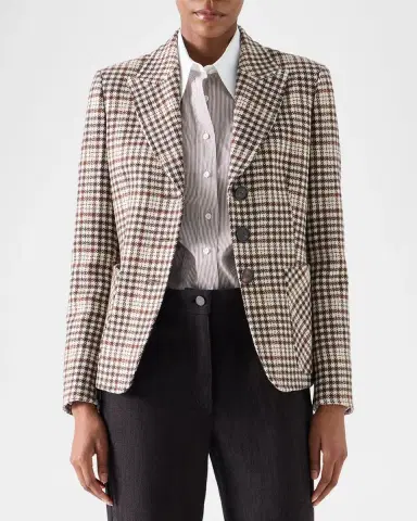 Akris punto Tweed Check Wool-Blend Blazer | Thumbnail 4 Akris punto Tweed Check Wool-Blend Blazer | Thumbnail 4