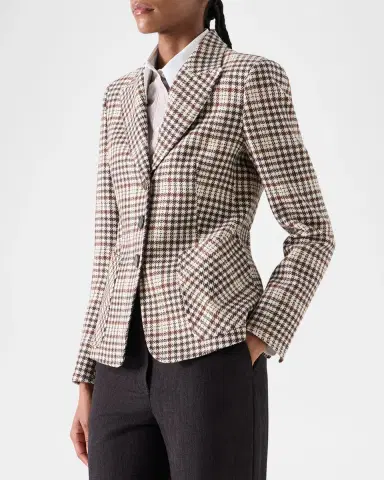Akris punto Tweed Check Wool-Blend Blazer | Thumbnail 6 Akris punto Tweed Check Wool-Blend Blazer | Thumbnail 6