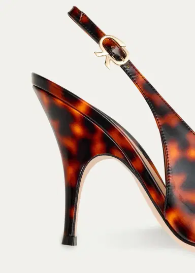 Gianvito Rossi 95mm Sofia Tortoiseshell Patent Leather Slingback Pumps | Thumbnail 3 Gianvito Rossi 95mm Sofia Tortoiseshell Patent Leather Slingback Pumps | Thumbnail 3