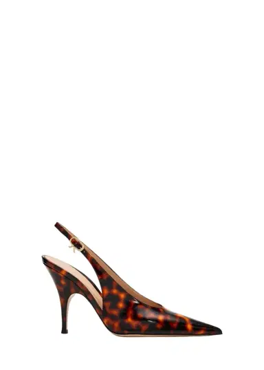 Gianvito Rossi 95mm Sofia Tortoiseshell Patent Leather Slingback Pumps | Thumbnail 1 Gianvito Rossi 95mm Sofia Tortoiseshell Patent Leather Slingback Pumps | Thumbnail 1