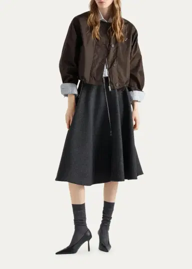 Prada Logo Drawstring Hem Jacket | Thumbnail 2 Prada Logo Drawstring Hem Jacket | Thumbnail 2
